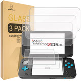 Mr.Shield [3-PACK] Designed For Nintendo 2DS XL 2017 [3x Top Glass + 3x Bottom Anti-Glare PET] Screen Protector with Lifetime Replacement