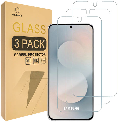 Mr.Shield Screen Protector compatible with Samsung Galaxy S25 FE [Tempered Glass] [3-Pack] [Japan Glass with 9H Hardness]