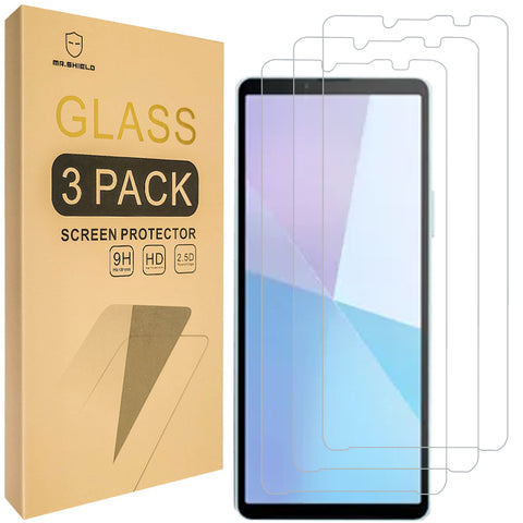 Mr.Shield Screen Protector compatible with Sony Xperia 10 VI (2024) [Tempered Glass] [3-PACK] [Japan Glass with 9H Hardness]