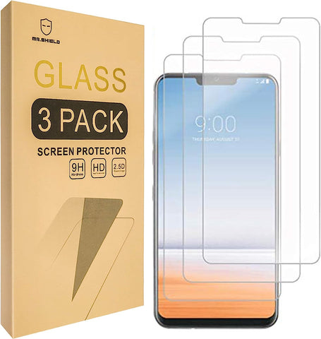Mr.Shield [3er-Pack] Entwickelt für LG G7 Fit [gehärtetes Glas] Displayschutzfolie [Japanisches Glas mit 9H-Härte] mit lebenslangem Ersatz