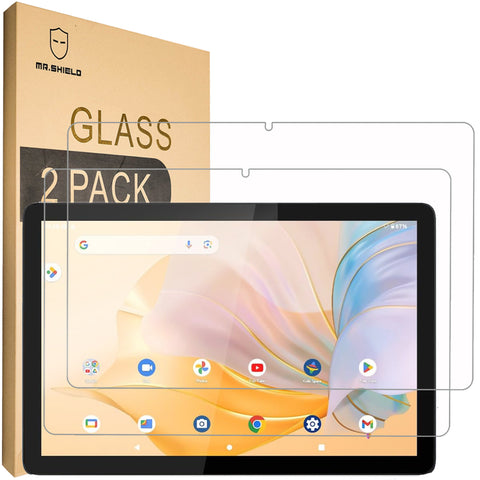 Mr.Shield Screen Protector compatible with PRITOM TAB11, 10.1 Inch [Tempered Glass] [2-PACK] [Japan Glass with 9H Hardness]