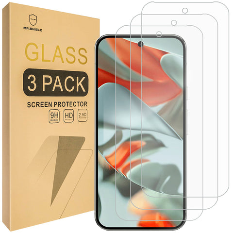 Mr.Shield Screen Protector compatible with Google Pixel 10 / Pixel 10 Pro / Pixel 9 / Pixel 9 Pro [3-Pack] [Tempered Glass] [Japan Glass with 9H Hardness]
