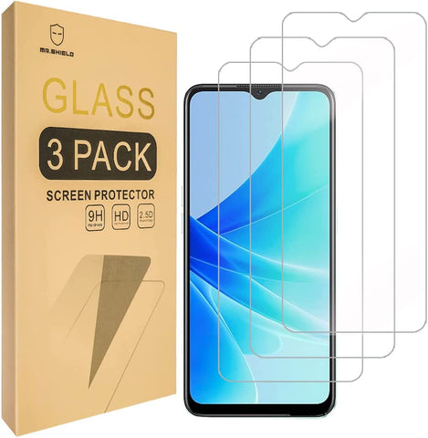 Mr.Shield [3-Pack] Designed For OPPO A77 / OPPO A57 [4G/5G] [Tempered Glass] [Japan Glass with 9H Hardness] Screen Protector with Lifetime Replacement