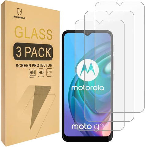 Mr.Shield [3-Pack] Designed For Motorola MOTO G20 / MOTO G10 [Tempered Glass] [Japan Glass with 9H Hardness] Screen Protector with Lifetime Replacement