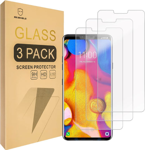 [3-PACK]- Mr.Shield Designed For LG V40 ThinQ [Tempered Glass] Screen Protector [Japan Glass With 9H Hardness] with Lifetime Replacement