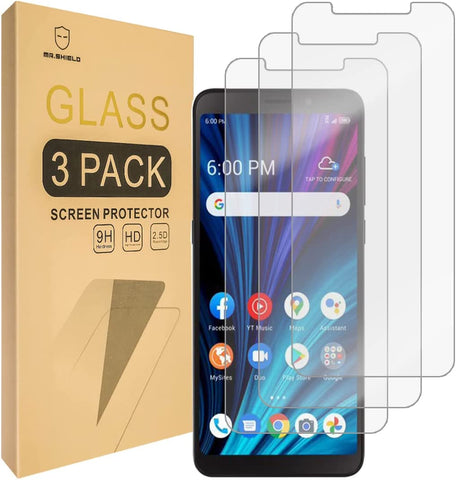 Mr.Shield [3-Pack] Designed For Alcatel TCL A3X [Tempered Glass] [Japan Glass with 9H Hardness] Screen Protector with Lifetime Replacement