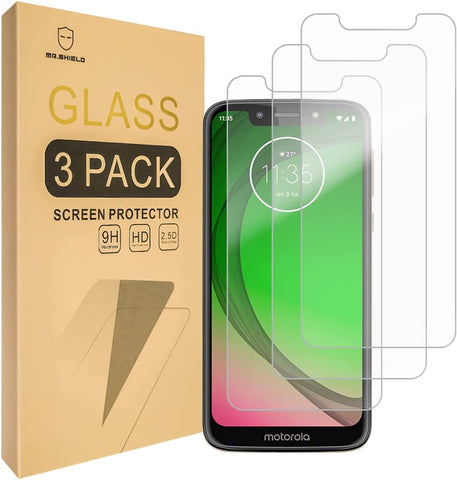 Mr.Shield [3er-Pack] entwickelt für Motorola (MOTO G7 Play), [gehärtetes Glas] Displayschutzfolie mit lebenslangem Ersatz