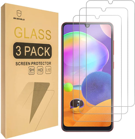 Mr.Shield [3-Pack] Designed For Samsung Galaxy A31 [Tempered Glass] [Japan Glass with 9H Hardness] Screen Protector with Lifetime Replacement