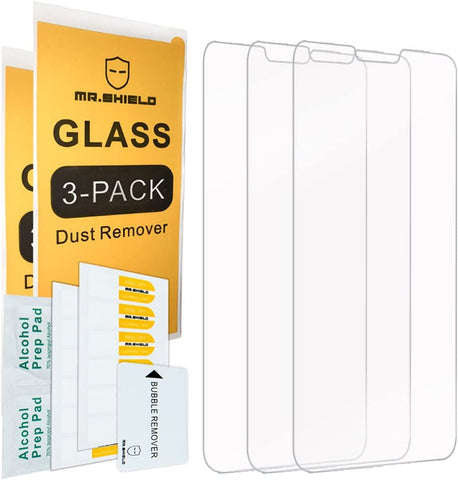 Mr.Shield [3-PACK] Designed For OnePlus 6 / OnePlus Six [Upgrade Maximum Cover Screen Version] [Tempered Glass] Screen Protector with Lifetime Replacement