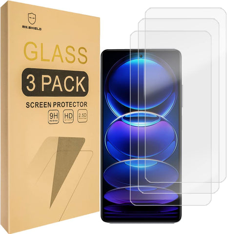 Mr.Shield [3-Pack] Designed For Xiaomi (Redmi Note 12 5G) [Tempered Glass] [Japan Glass with 9H Hardness] Screen Protector with Lifetime Replacement