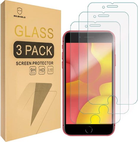 Mr.Shield [3er-Pack] Entwickelt für Apple iPhone SE 3/2 (2022/2020 Edition) [Gehärtetes Glas] Displayschutzfolie mit lebenslangem Ersatz