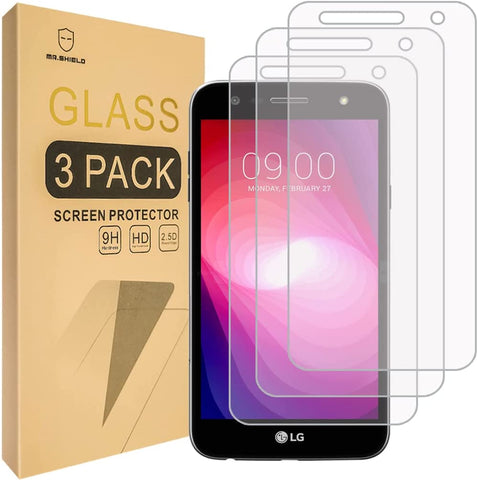 Mr.Shield [3er-Pack] entwickelt für LG X Charge [gehärtetes Glas] Displayschutzfolie [japanisches Glas mit 9H-Härte] mit lebenslangem Ersatz