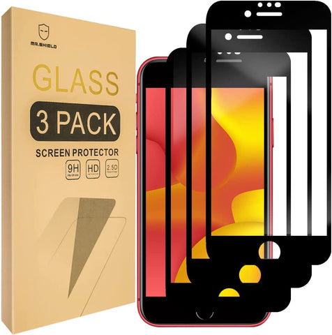 Mr.Shield [3-Pack] Designed For Apple iPhone SE 2020 2nd Generation (2020 ONLY) [Japan Tempered Glass] [9H Hardness] [Full Screen Glue Cover] Screen Protector with Lifetime Replacement