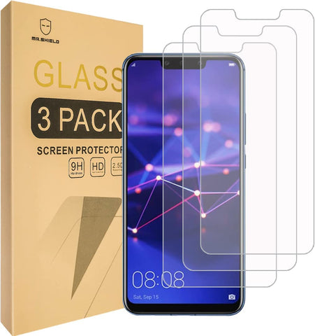 Mr.Shield [3er-Pack] Displayschutzfolie aus gehärtetem Glas für Huawei (Mate 20 Lite) mit lebenslangem Ersatz