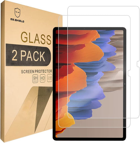 [2-PACK]-Mr.Shield Designed For Samsung Galaxy Tab S8 Plus/Galaxy Tab S7 FE 2021 / Galaxy Tab S7 Plus 5G (12.4 Inch) [Tempered Glass][Japan Glass with 9H Hardness] Screen Protector