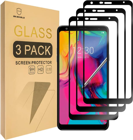 Mr.Shield [3-PACK] Designed For LG Stylo 5 [Japan Tempered Glass] [9H Hardness] [Full Cover] Screen Protector with Lifetime Replacement