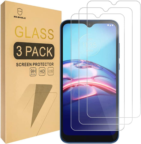 Mr.Shield [3-Pack] Designed For Motorola Moto E (2020) [Tempered Glass] [Japan Glass with 9H Hardness] Screen Protector with Lifetime Replacement