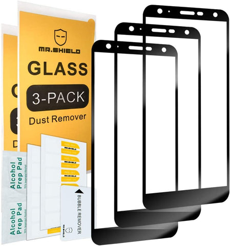 [3-PACK]-Mr.Shield Designed For LG Solo LTE [Japan Tempered Glass] [9H Hardness] [Full Screen Glue Cover] Screen Protector with Lifetime Replacement