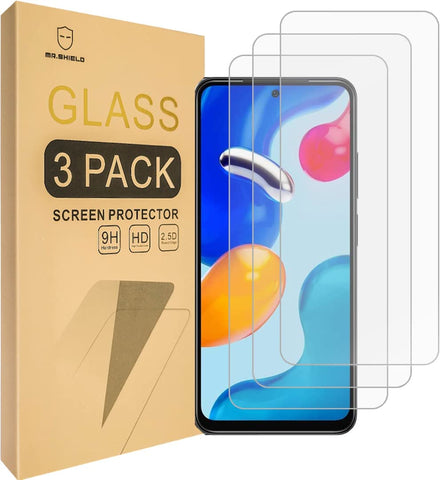 Mr.Shield [3-Pack] Designed For Xiaomi (Redmi Note 11/11S 4G) 6.43 Inch [NOT Fit For 5G Version] [Tempered Glass] [Japan Glass with 9H Hardness] Screen Protector with Lifetime Replacement