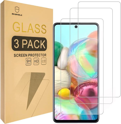 Mr.Shield [3er-Pack] Entwickelt für Samsung Galaxy A72 5G [Gehärtetes Glas] [Japanisches Glas mit 9H-Härte] Displayschutzfolie mit lebenslangem Ersatz
