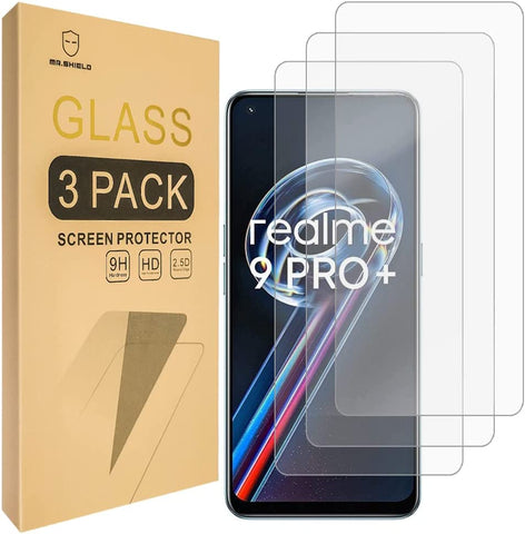 Mr.Shield [3-Pack] Designed For Realme 9 Pro+ / Realme 9 Pro Plus [Tempered Glass] [Japan Glass with 9H Hardness] Screen Protector with Lifetime Replacement