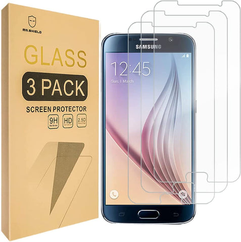 Mr.Shield [3-Pack] Screen Protector For Samsung Galaxy S6 [Tempered Glass] [Japan Glass with 9H Hardness] with Lifetime Replacement