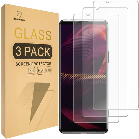 Mr.Shield [3-Pack] Designed For Sony Xperia 5 III [Tempered Glass] [Japan Glass with 9H Hardness] Screen Protector with Lifetime Replacement