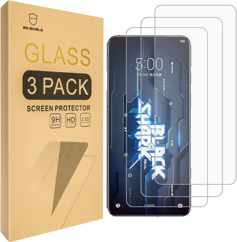 Mr.Shield [3er-Pack] Entwickelt für Xiaomi Black Shark 5 Pro [Gehärtetes Glas] [Japanisches Glas mit 9H-Härte] Displayschutzfolie mit lebenslangem Ersatz
