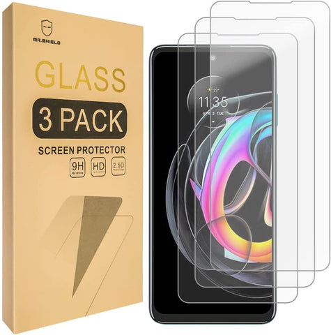 Mr.Shield [3-Pack] Designed For Motorola Edge 20 Lite/MOTO Edge 20 Lite [Tempered Glass] [Japan Glass with 9H Hardness] Screen Protector with Lifetime Replacement