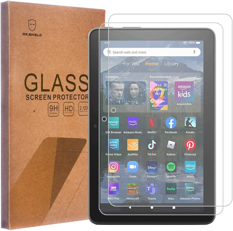 [2-PACK]-Mr.Shield Designed For All-New Fire HD 8 (6th Gen, 2016 Release) [Tempered Glass] Screen Protector [0.3mm Ultra Thin 9H Hardness 2.5D Round Edge] with Lifetime Replacement