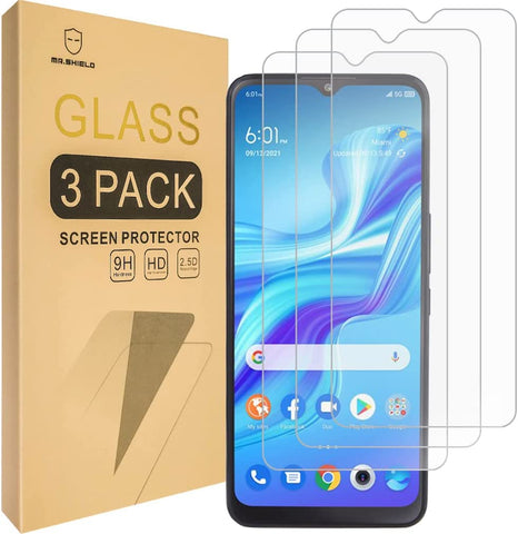 Mr.Shield [3-Pack] Designed For Alcatel TCL 4X 5G / TCL 20 A 5G / TCL 20A 5G [Shorter Fit for Case Version] [Tempered Glass] Screen Protector [Japan Glass With 9H Hardness] with Lifetime Replacement