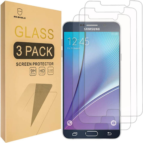 Mr.Shield [3er-Pack] Displayschutzfolie aus gehärtetem Glas für Samsung Galaxy Note 5 mit lebenslangem Ersatz