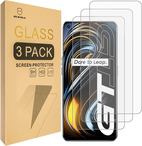 Mr.Shield [3-Pack] Designed For Realme GT Neo/Realme GT 5G [Tempered Glass] [Japan Glass with 9H Hardness] Screen Protector with Lifetime Replacement