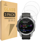 Mr.Shield Screen Protector compatible with Garmin Fenix 7 / fenix 7 Sapphire Solar [Tempered Glass] [3-PACK] [Japan Glass with 9H Hardness]
