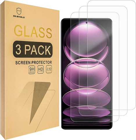 Mr.Shield [3er-Pack] Entwickelt für Xiaomi (Redmi Note 12 Pro 5G) / Redmi Note 12 Pro+ / Redmi Note 12 Pro [Gehärtetes Glas] [Japanisches Glas mit 9H-Härte] Displayschutzfolie mit lebenslangem Ersatz