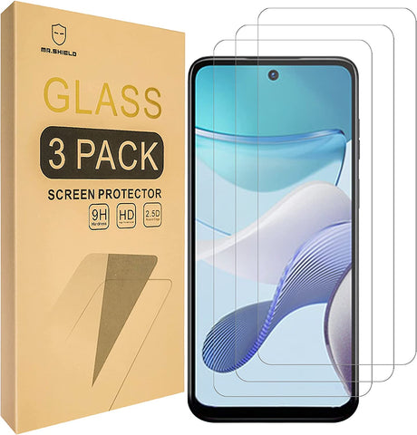 Mr.Shield [3-Pack] Designed For Motorola Moto G53 5G [Protect Camera Version] [Tempered Glass] [Japan Glass with 9H Hardness] Screen Protector with Lifetime Replacement