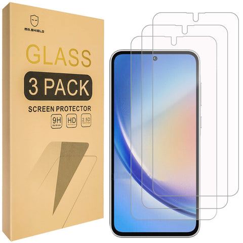 Mr.Shield Screen Protector Compatible with Samsung Galaxy A35 5G [Tempered Glass] [3-PACK] [Japan Glass with 9H Hardness]