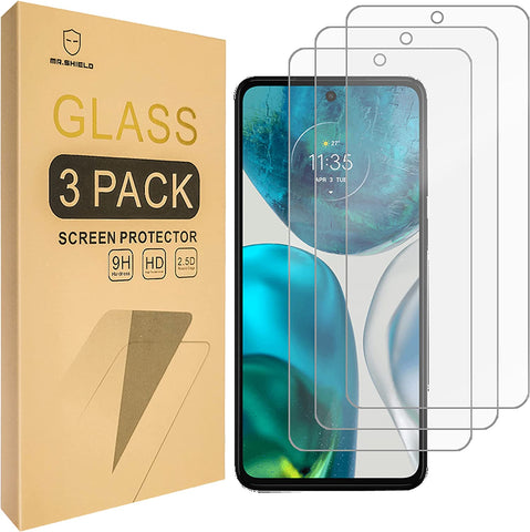 Mr.Shield [3-Pack] Designed For Motorola MOTO G52 / MOTO G82 [Tempered Glass] [Japan Glass with 9H Hardness] Screen Protector with Lifetime Replacement