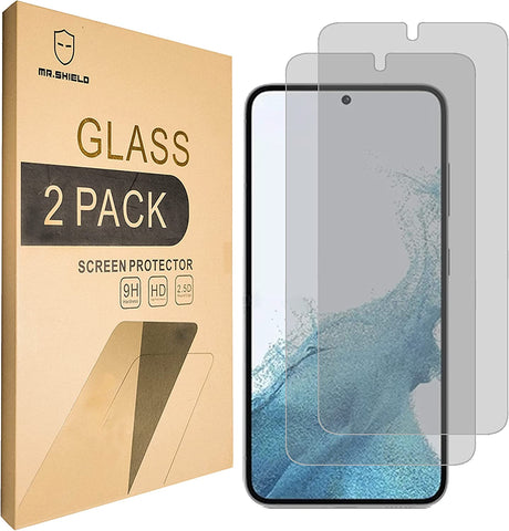 Mr.Shield Privacy [2-Pack] Screen Protector For Samsung Galaxy S23 5G [6.1 Inch] [Fingerprint Unlock Compatible] [Tempered Glass] [Anti Spy] Screen Protector with Lifetime Replacement