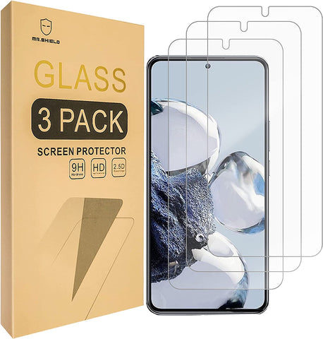 Mr.Shield [3-Pack] Designed For Xiaomi 12T Pro/Xiaomi 12T 5G [Tempered Glass] [Japan Glass with 9H Hardness] Screen Protector with Lifetime Replacement