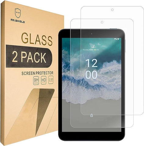 Mr.Shield [2-Pack] Screen Protector For Nokia T10 Tablet [Shorter Fit for Case Version] [Tempered Glass] [Japan Glass with 9H Hardness] Screen Protector with Lifetime Replacement