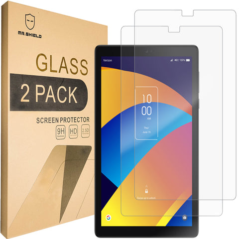 Mr.Shield [2-PACK Designed For TCL (Tab 8 Plus) [Tempered Glass] Screen Protector with Lifetime Replacement