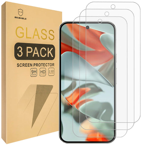 Mr.Shield Screen Protector compatible with Google Pixel 10 Pro XL / Pixel 9 Pro XL [Fingerprint Unlock Compatible] [Fingerprint Unlock Compatible] [3-Pack] [Tempered Glass] [Japan Glass with 9H Hardness]