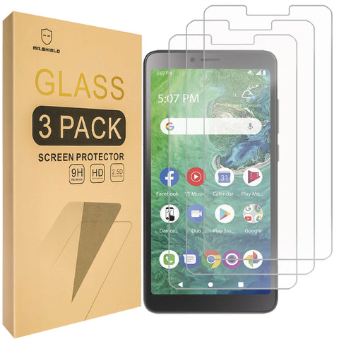 Mr.Shield [3er-Pack] Entwickelt für ALCATEL TCL A2 A507DL [Gehärtetes Glas] [Japanisches Glas mit 9H-Härte] Displayschutzfolie mit lebenslangem Ersatz