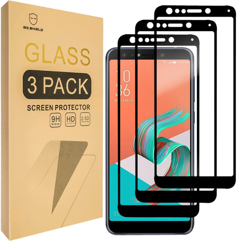 Mr.Shield [3-PACK] Designed For ASUS ZenFone 5Q (ZC600KL) [Full Cover] Screen Protector with Lifetime Replacement