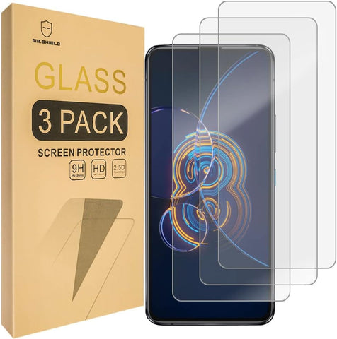 Mr.Shield [3-Pack] Designed For ASUS ZenFone 8 Flip [Tempered Glass] [Japan Glass with 9H Hardness] Screen Protector with Lifetime Replacement
