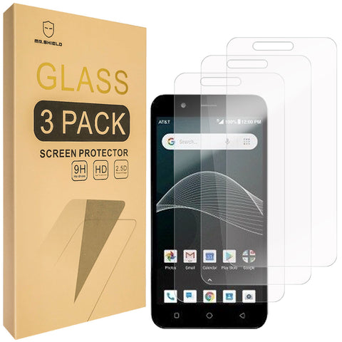 Mr.Shield [3-PACK] Designed For AT&T AXIA [Upgrade Maximum Cover Screen Version] [Tempered Glass] Screen Protector [Japan Glass With 9H Hardness] with Lifetime Replacement