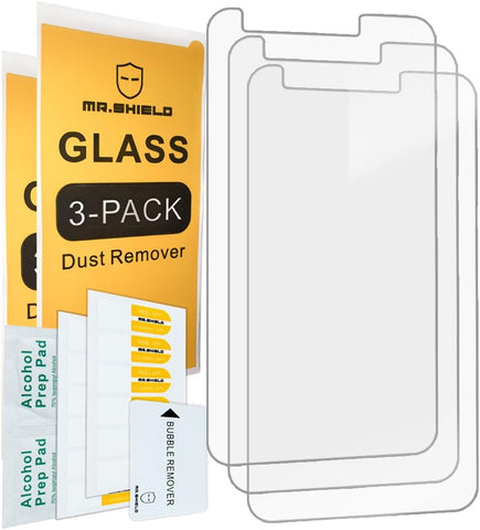 Mr.Shield [3er-Pack] entwickelt für Alcatel Cameox / Alcatel U50 [gehärtetes Glas] Displayschutzfolie [0,3 mm ultradünn, 9H-Härte, 2,5D runde Kante] mit lebenslangem Ersatz