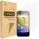 Mr.Shield [3-PACK] Designed For Alcatel ZIP [Tempered Glass] Screen Protector [0.3mm Ultra Thin 9H Hardness 2.5D Round Edge] with Lifetime Replacement