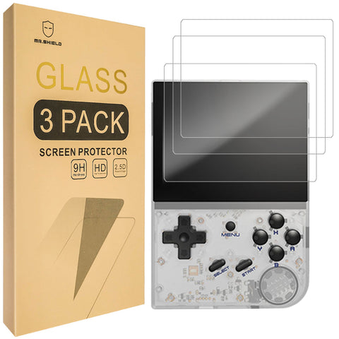 Mr.Shield Screen Protector compatible with Anbernic RG35XX / RG35XX Plus / RG35XX+ [Tempered Glass] [3-Pack] [Japan Glass with 9H Hardness]